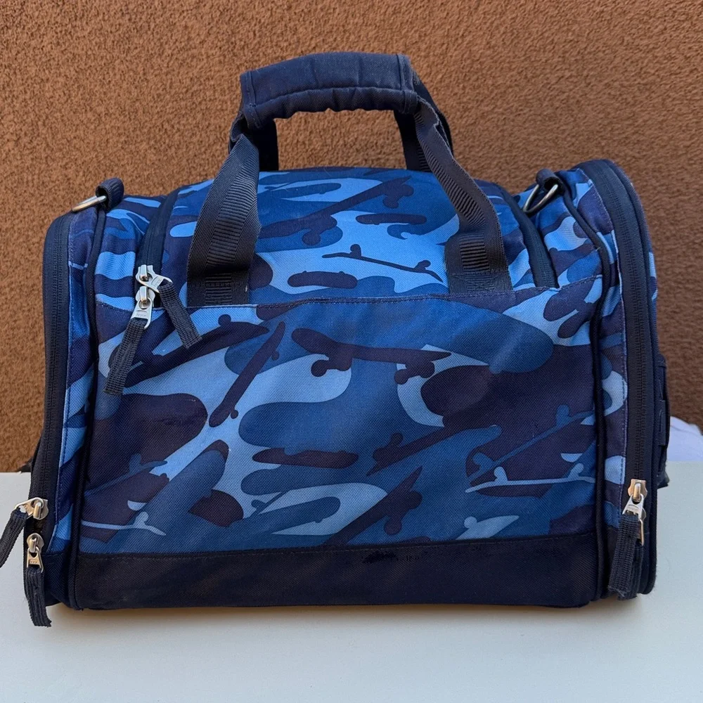 Pottery Barn Kids Blue Camouflage Duffle Bag Personalized “Ryan” Gym Travel Bag